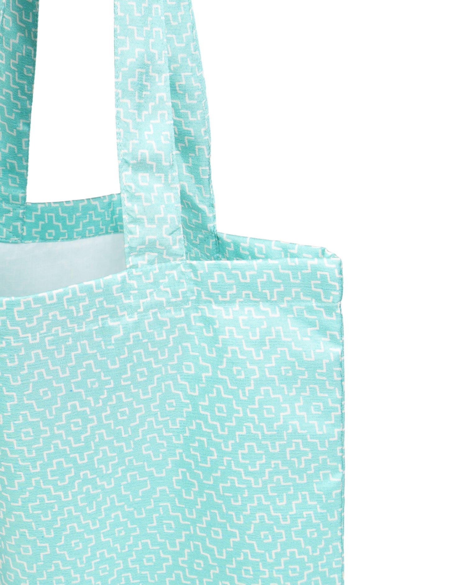 Colorful shopper bag made from recycled sari fabric, representing eco clothing, sustainable women's clothing, carbon neutral fashion, and repurposed clothing — ideal for environmentally friendly lifestyles and conscious clothing choices.