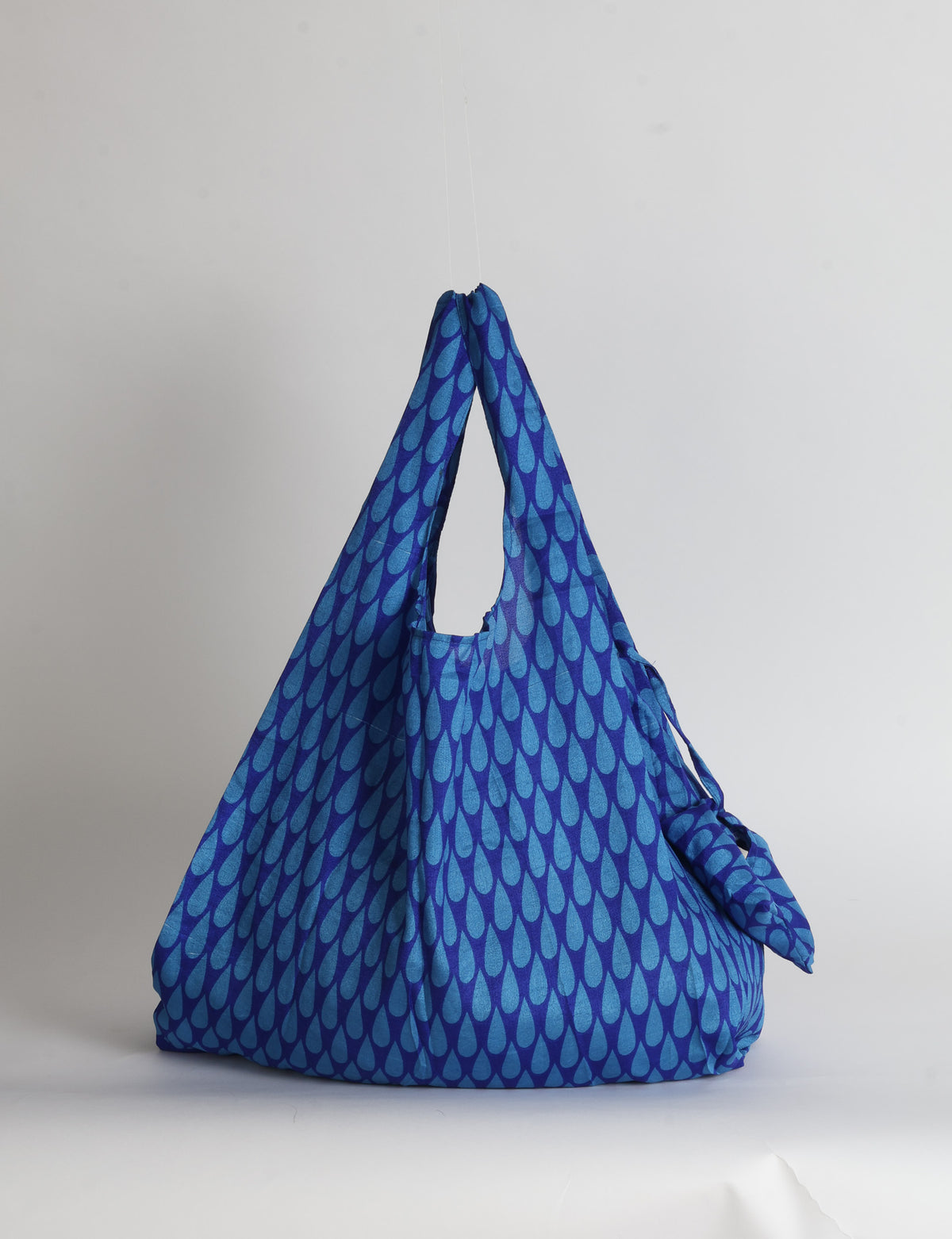 Reusable Bag in Grey Abstract, handmade from an upcycled sari by I was a Sari