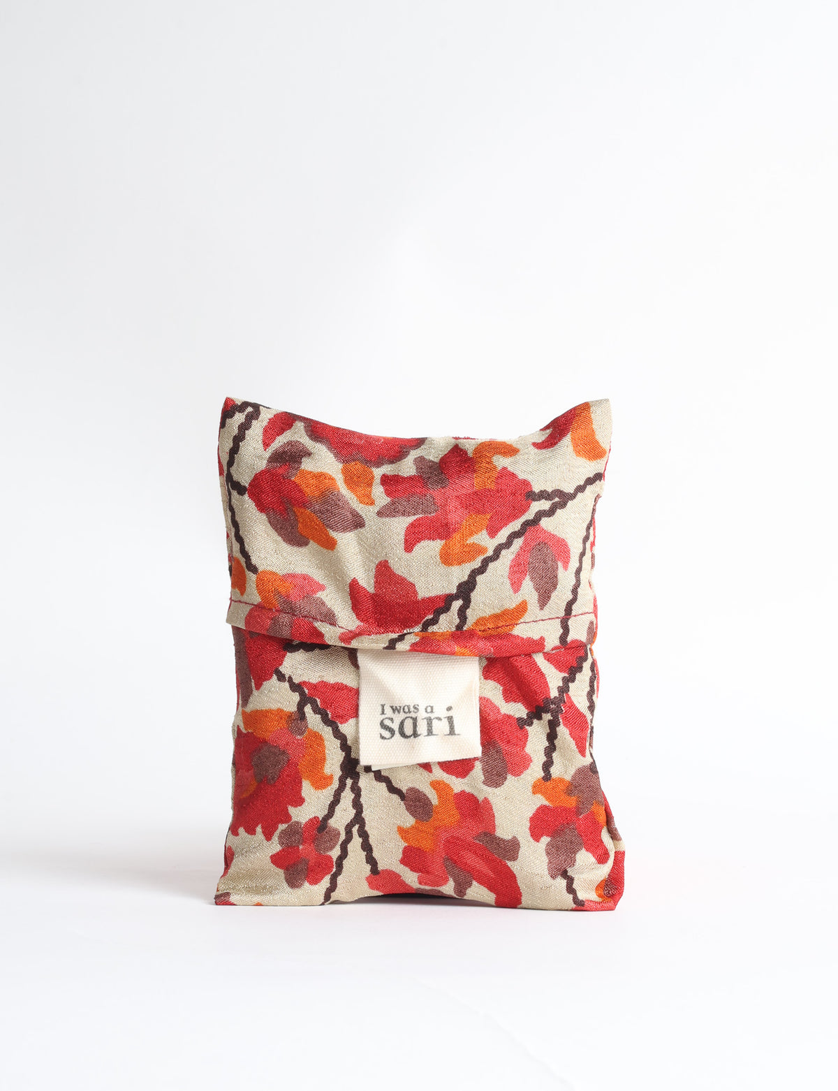 Reusable Bag in Grey Abstract, handmade from an upcycled sari by I was a Sari