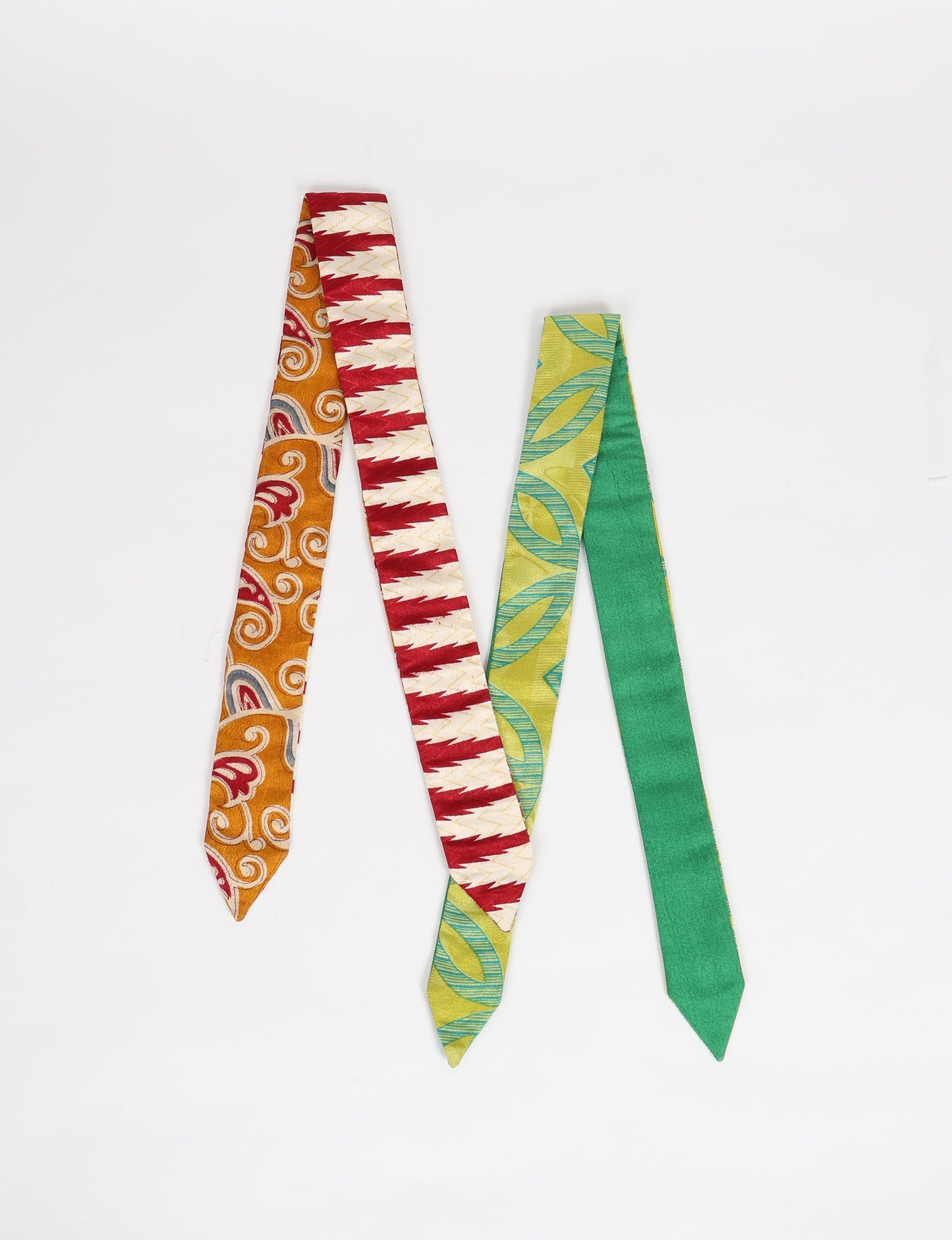 Colorful sustainable headband made from recycled fabric, representing fair trade, circular fashion, and carbon neutral clothing for mindful wardrobes.