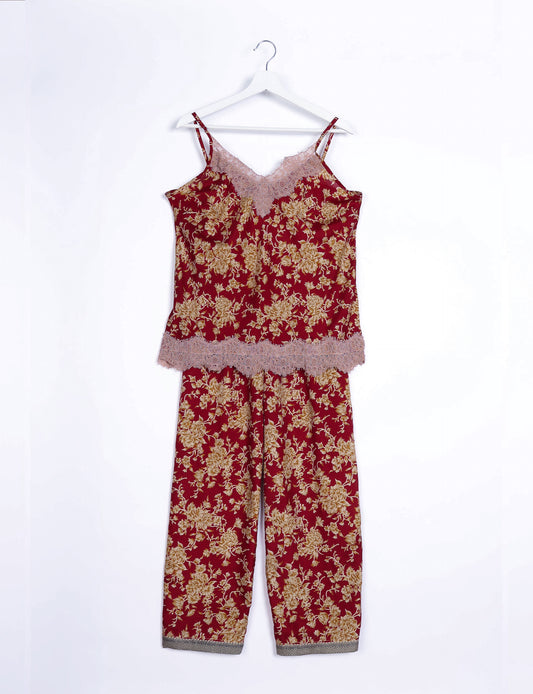 Pj Set Long - Red Tropical