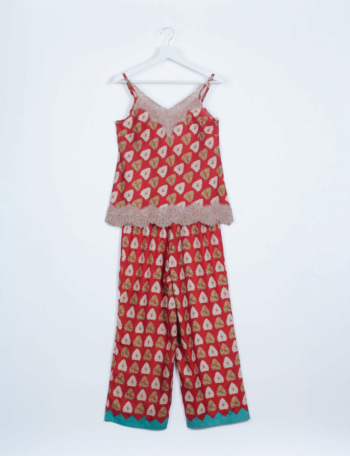Pj Set Long - Red Floral