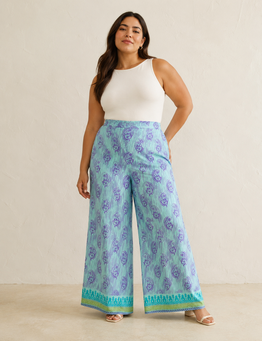 Palazzo Pants - Blue Paisley