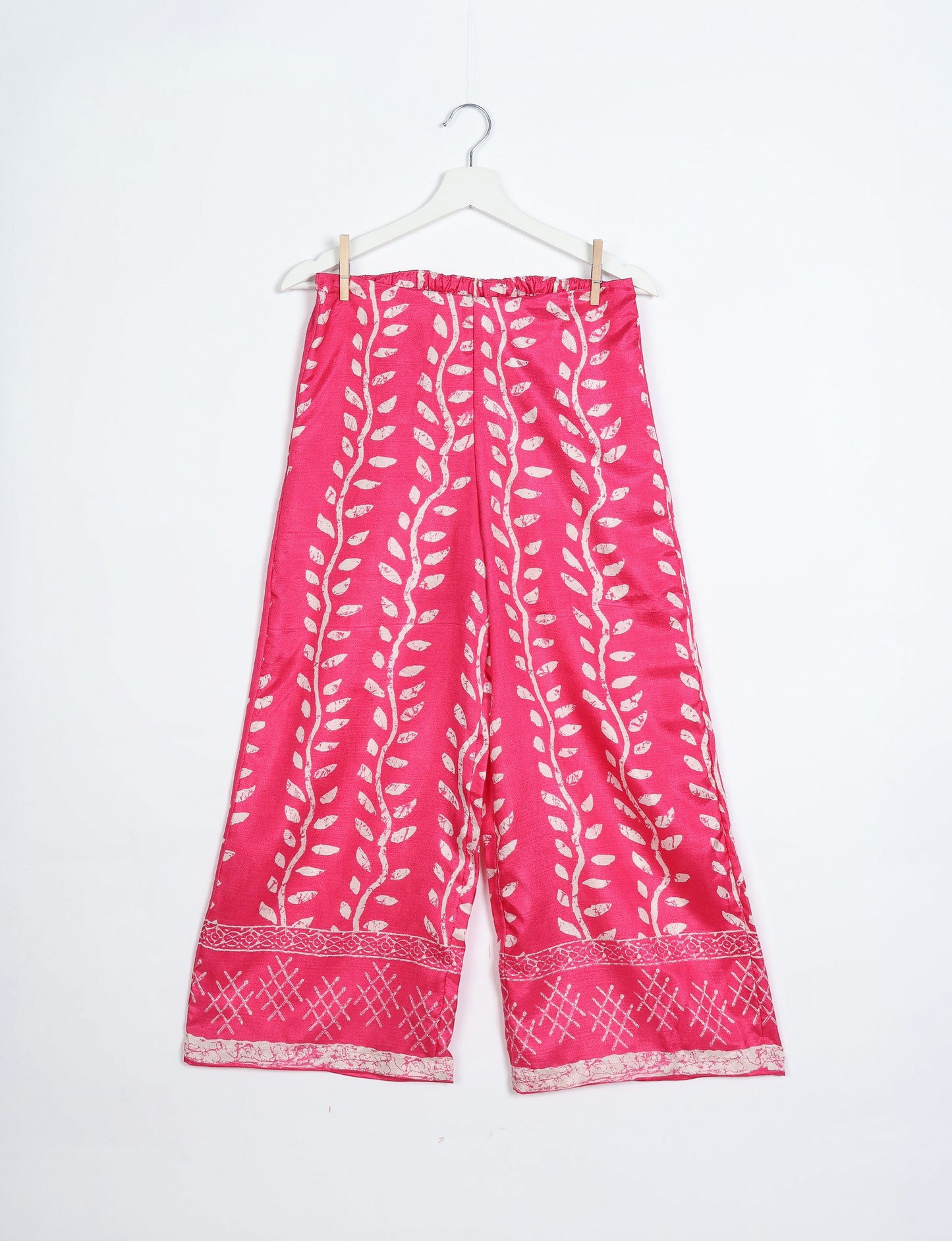 Palazzo Pants - Pink Leaves