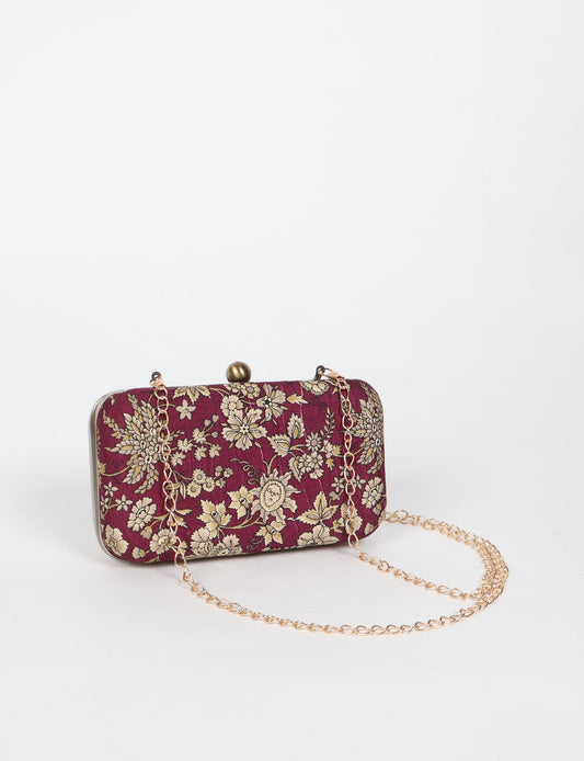 Stylish CLUTCH HANDBAG, a perfect companion for your evening look. Firm rectangular frame, optional metallic sling, and stunning prints add color to your outfit. Eco-friendly and ethically crafted for sustainable fashion.