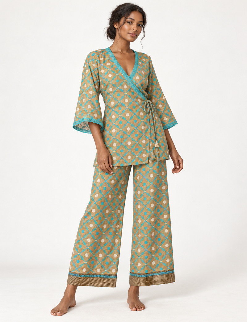 Tunic Set - Green Geometric