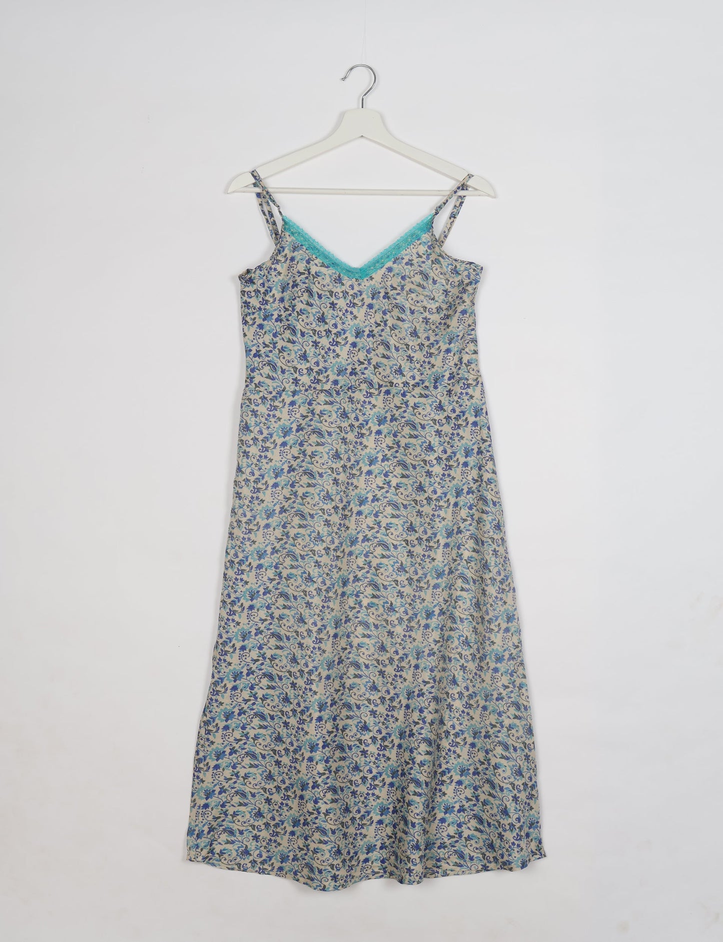 Strap Dress - White Tropical