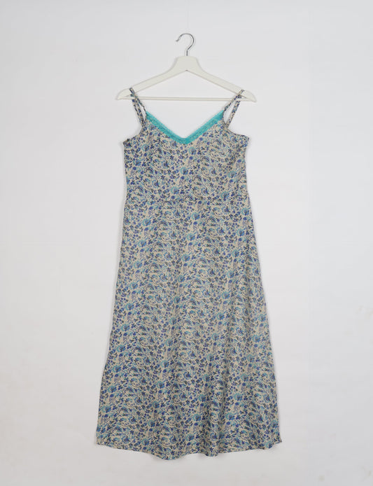 Strap Dress - White Tropical