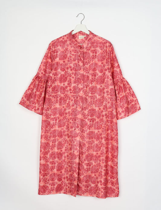 Discover ethical elegance with our Bell Sleeve Coat, handcrafted by Indian artisans from recycled materials. This sustainable fashion piece is a statement in eco-friendly clothing, combining style and consciousness effortlessly.