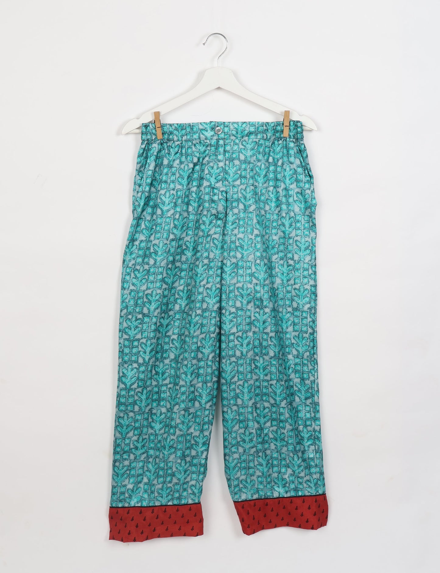 Pj Set Long With Long Sleeves - Blue Leaves