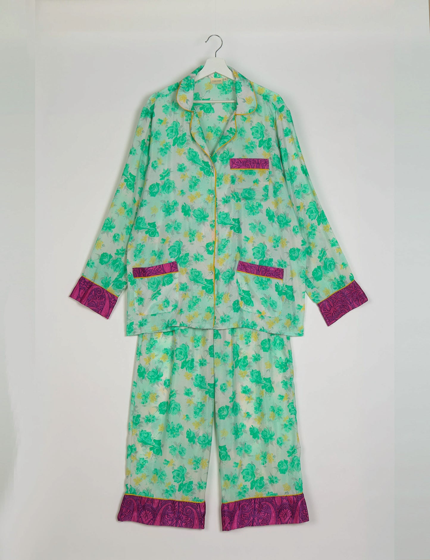 Pj Set Long With Long Sleeves - White Tropical