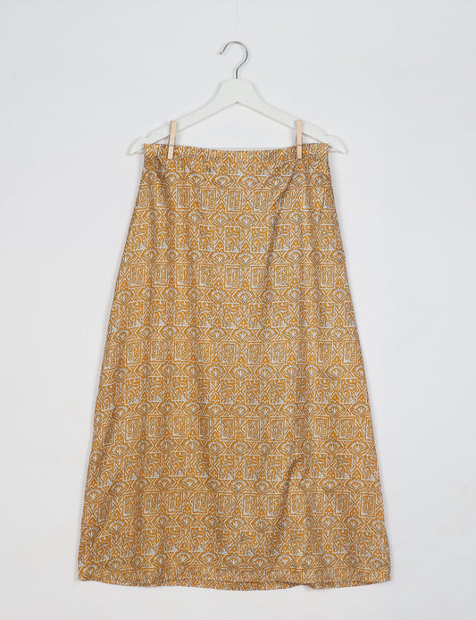 A Line Skirt - Yellow Tropical
