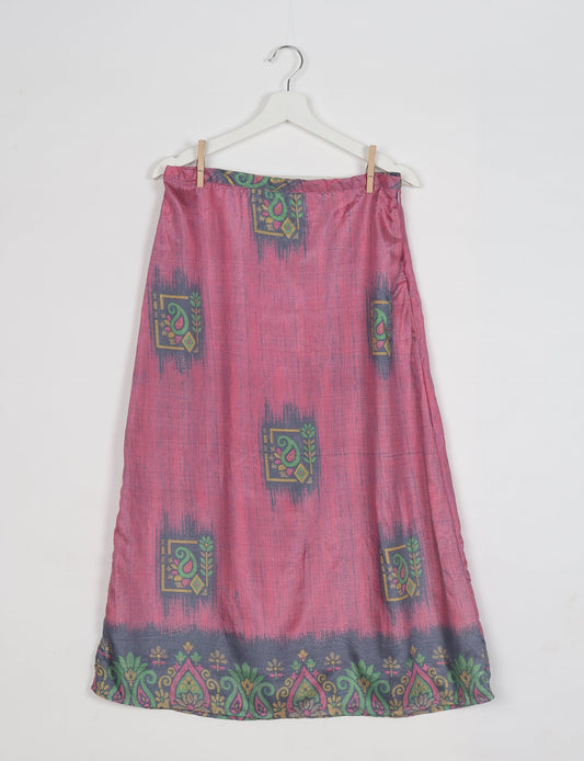 A Line Skirt - Pink Paisley