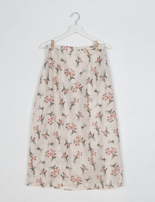 Sustainable A LINE SKIRT, a high-fashion choice for conscious individuals. Fitted at the waist, ankle-length, and ethically crafted for eco-friendly style.