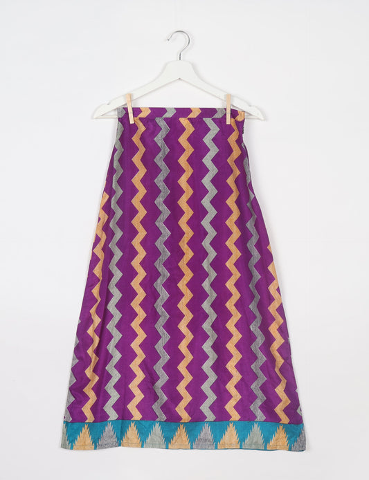 A Line Skirt - Purple Abstract