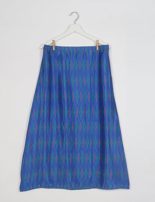 Sustainable A LINE SKIRT, a high-fashion choice for conscious individuals. Fitted at the waist, ankle-length, and ethically crafted for eco-friendly style.