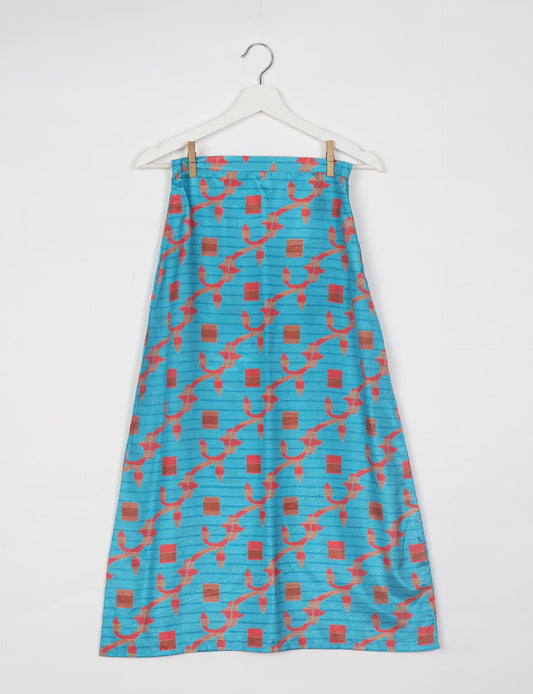 A Line Skirt - Blue Abstract