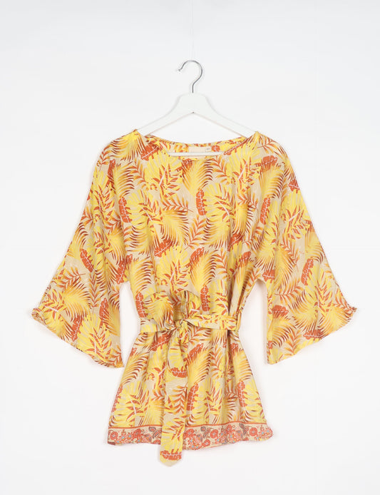 Upcycled women’s Belt Top made from pre-loved saris, showcasing eco friendly cloth, carbon neutral clothing, circular fashion design, environmentally friendly clothing, and second hand clothing elegance.