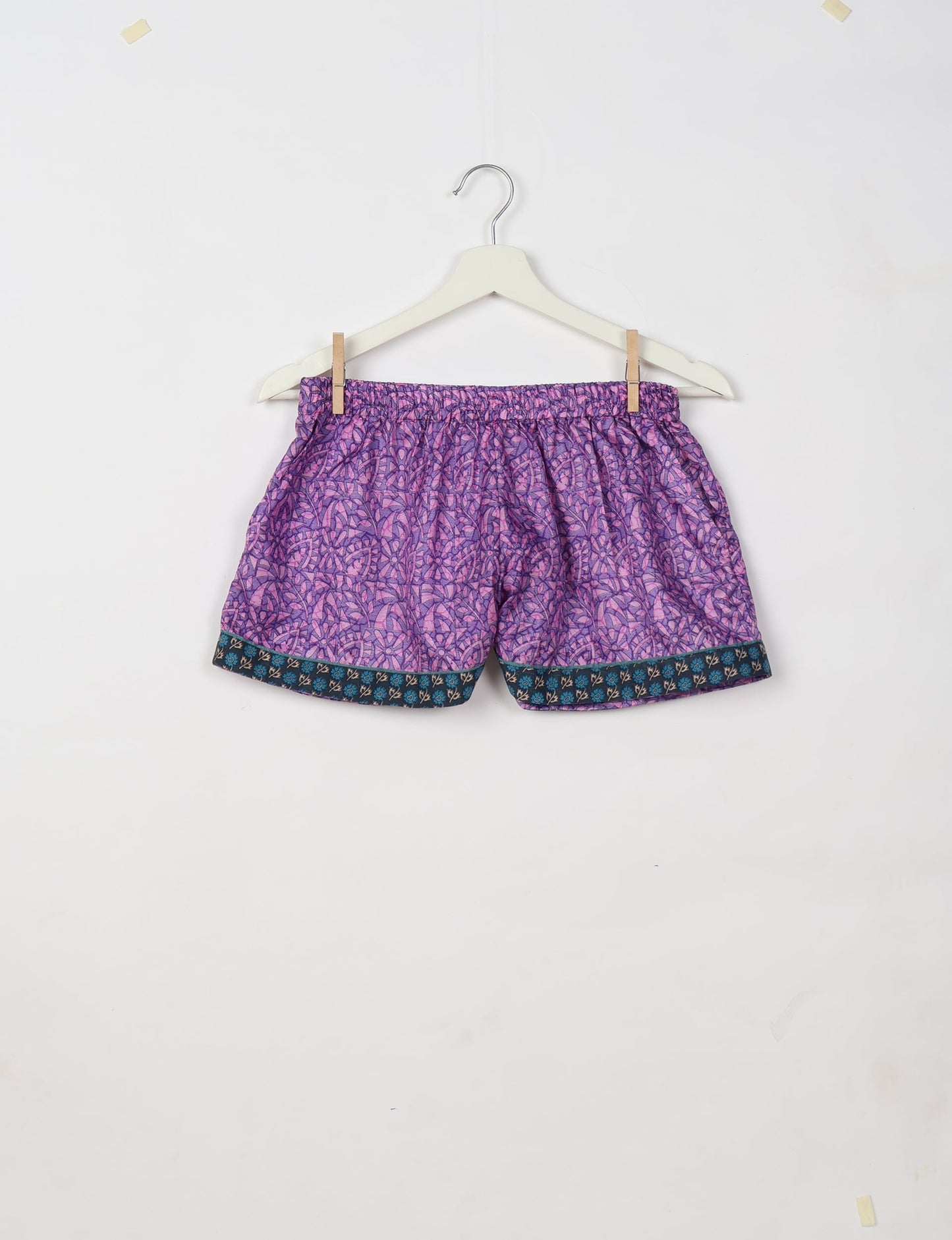 Indulge in comfort and style with our PJ Set Short, now with short sleeves. Crafted from upcycled saris, these shorts embody a zero-waste mentality for sustainable sleepwear. Versatile from day to night, perfect for beach lounging or poolside yoga, these pajamas redefine conscious fashion.