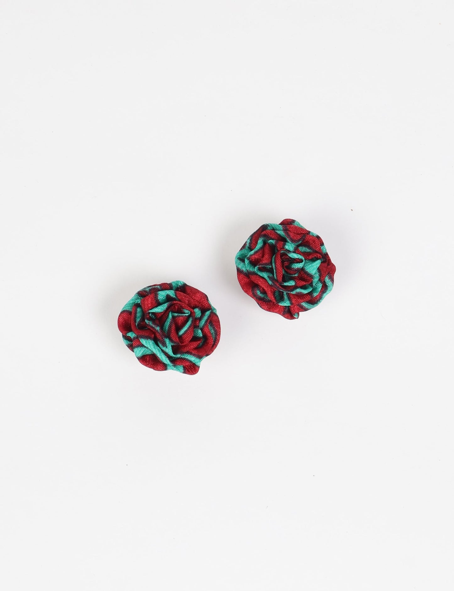 Ruffle Earrings 183 - Red Abstract