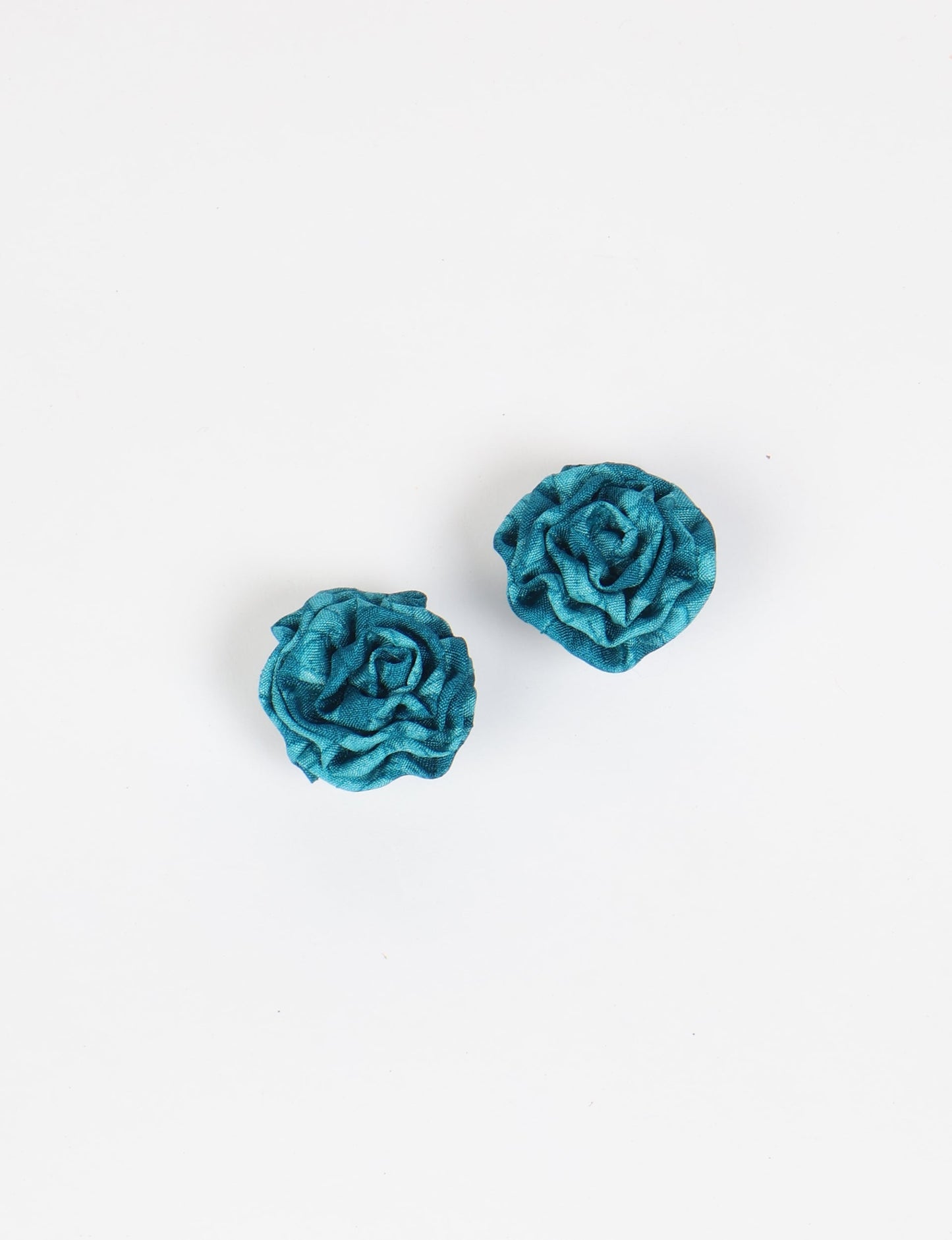 Ruffle Earrings 183 - Blue Abstract