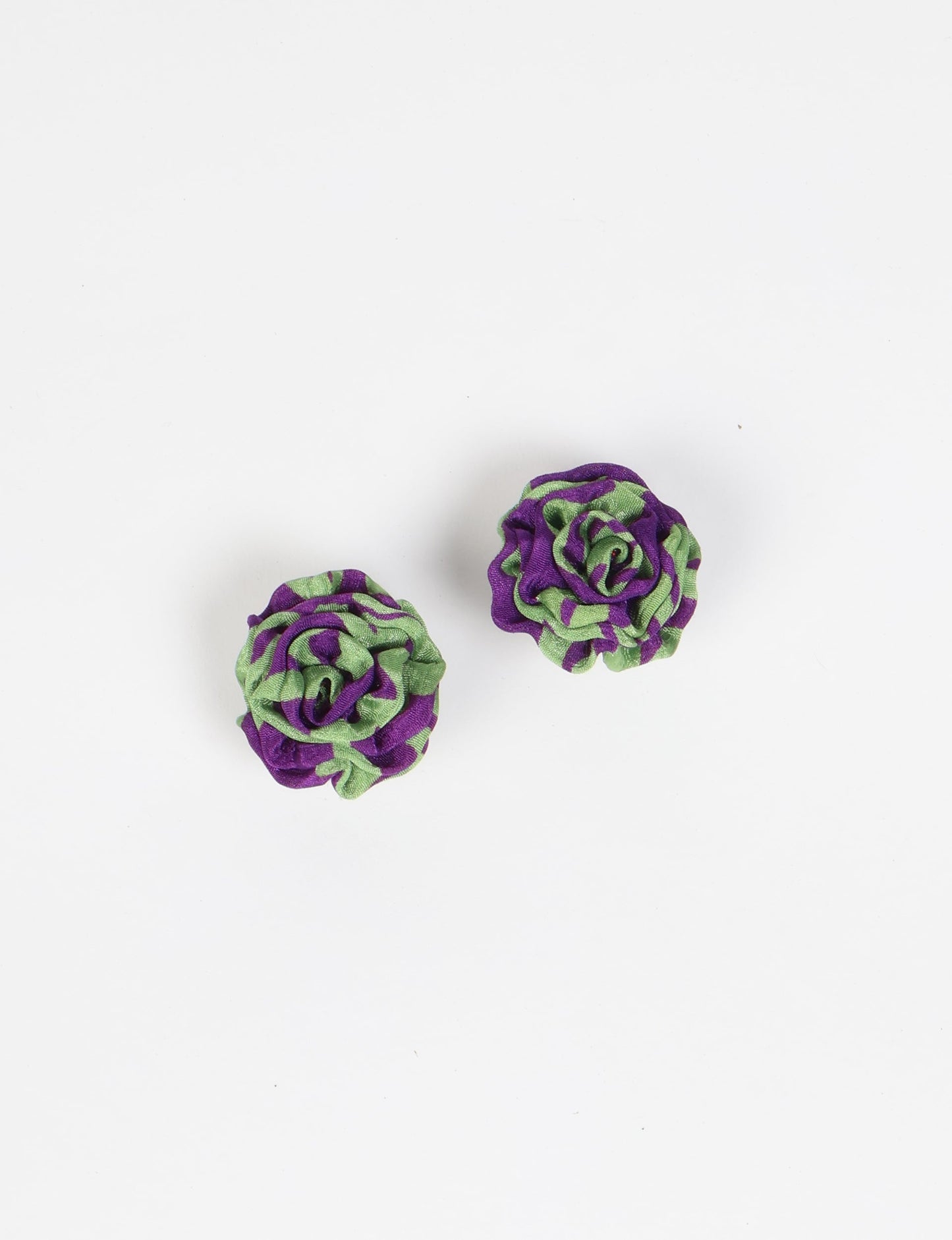 Ruffle Earrings 183 - Purple Abstract