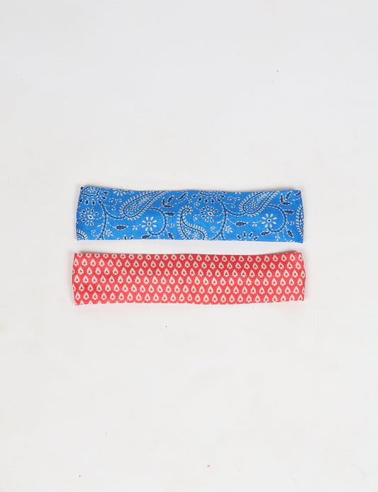 Upcycled sari elastic headband in colorful recycled fabric, handmade with zero waste clothing practices—an example of ethical clothing, fair trade fashion, and eco friendly fashion supporting climate neutral, sustainable women’s clothing.