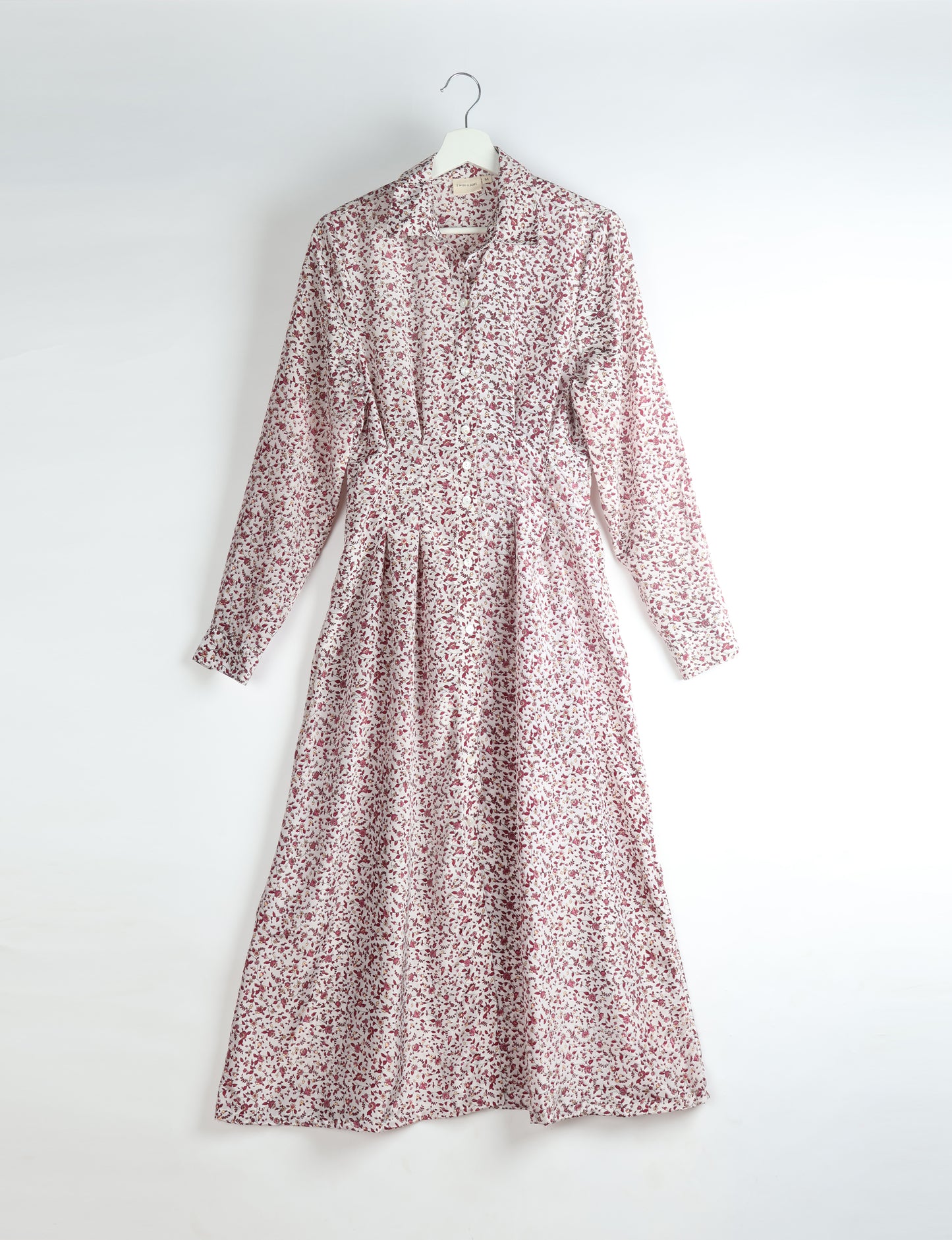 Midi Shirt Dress - White Tropical