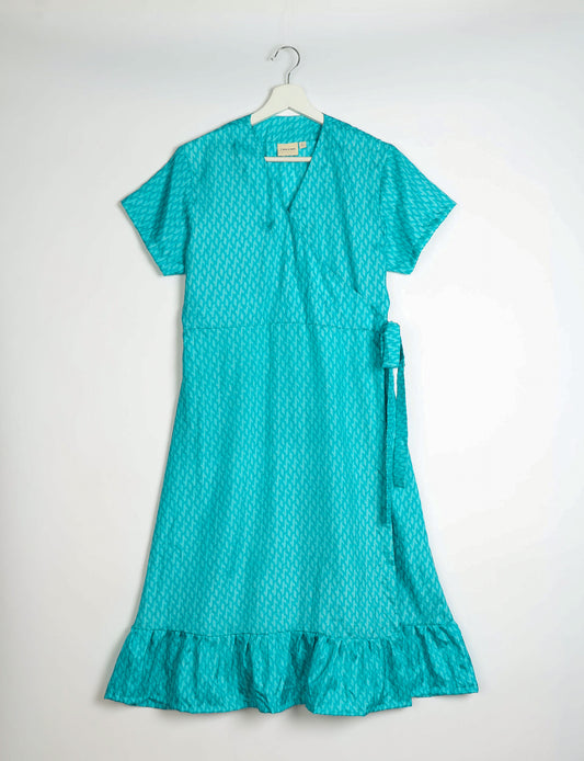 Midi Wrap Dress - Blue Micro Design