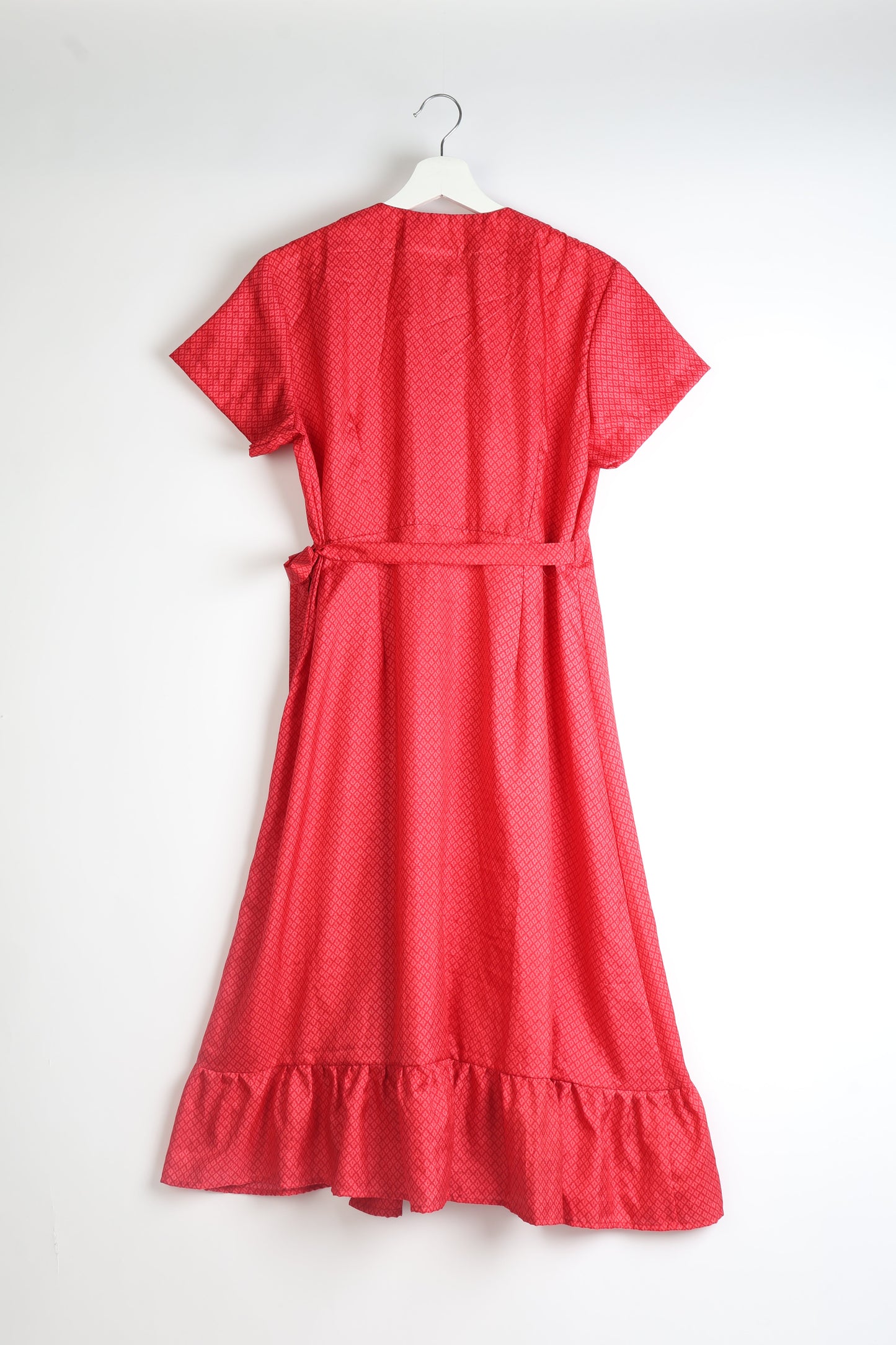 Midi-Wickelkleid - Rosa Micro-Design