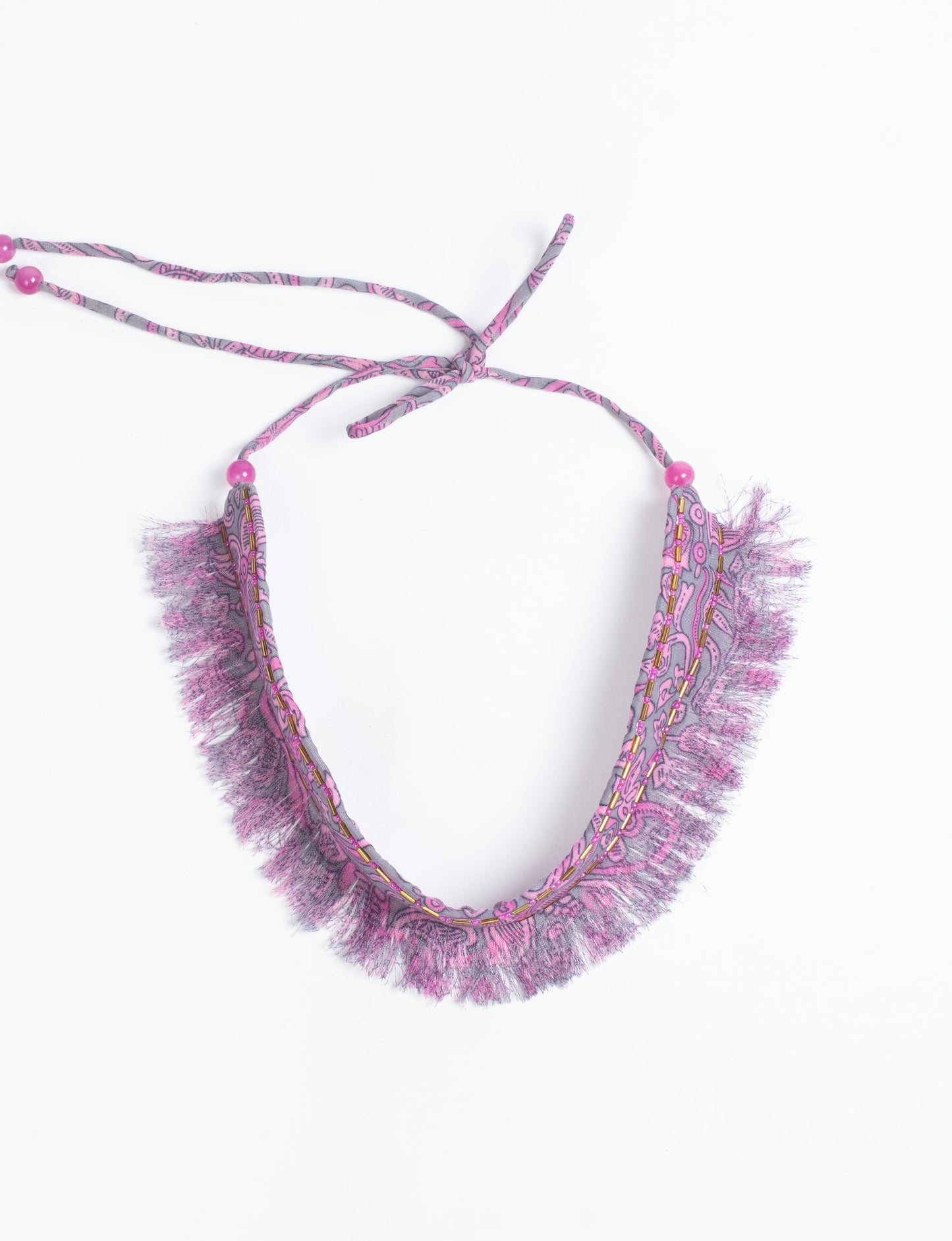 TIE UP FRINGE CHOKER