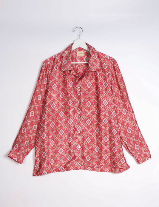 Resort Shirt - Pink Geometric