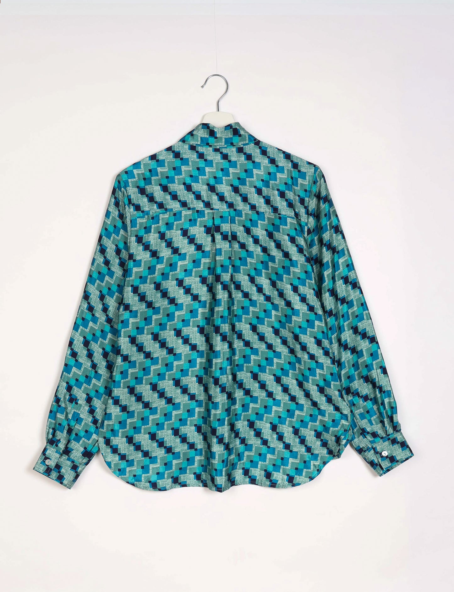 Camicia con papillon - Blu geometrico