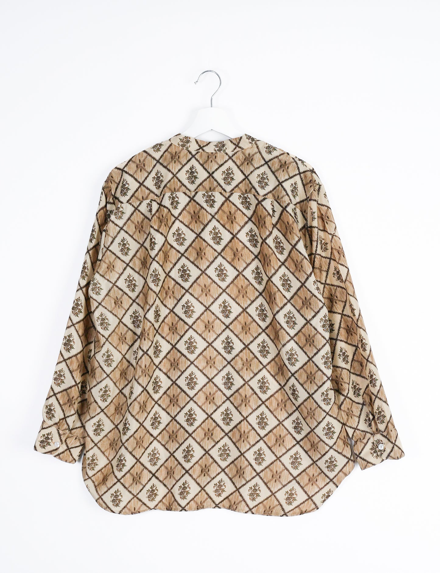 Longline Shirt - Beige Geometric