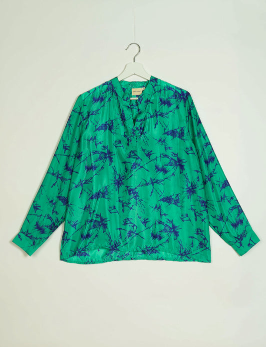 Day Blouse - Green Abstract