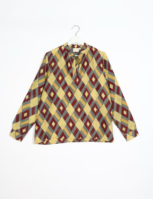Day Blouse - Yellow Geometric