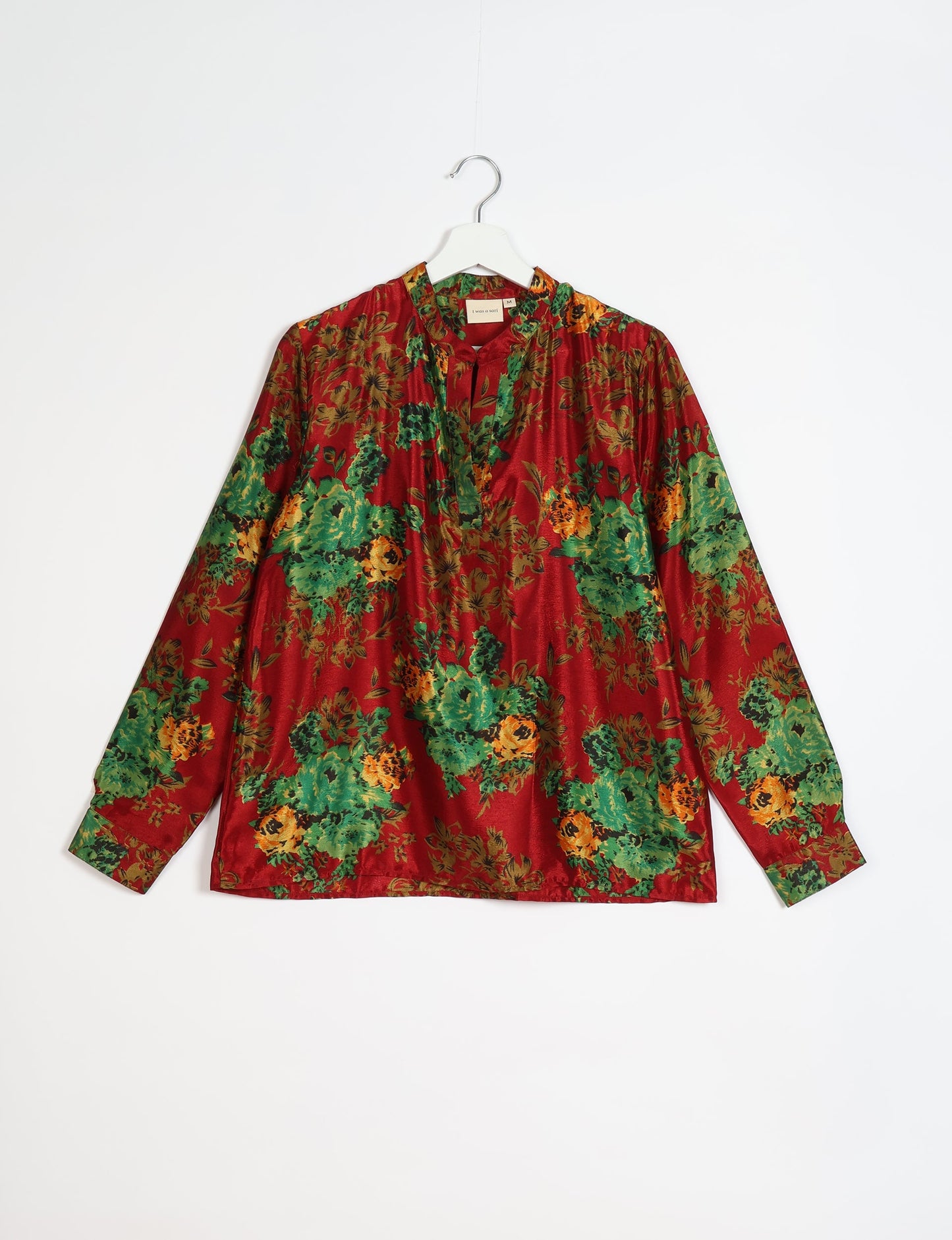Versatile DAY BLOUSE, a sustainable wardrobe essential with a classic Johnny collar and full sleeves. Lightweight fabric for a comfortable fit, perfect for dressing up or down. Explore ethical clothing and green fashion with this eco-friendly and timeless piece, perfect for any occasion.