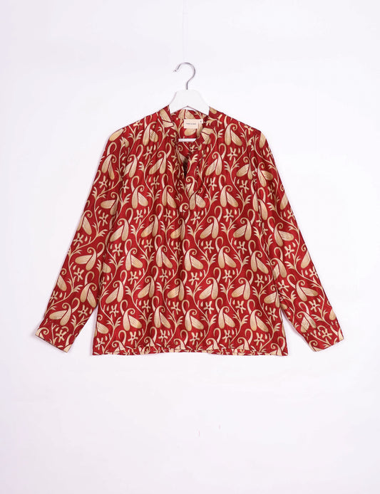 Day Blouse - Red Paisley