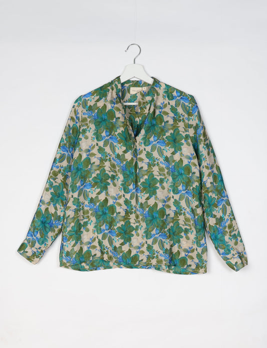 Day Blouse - Green Floral