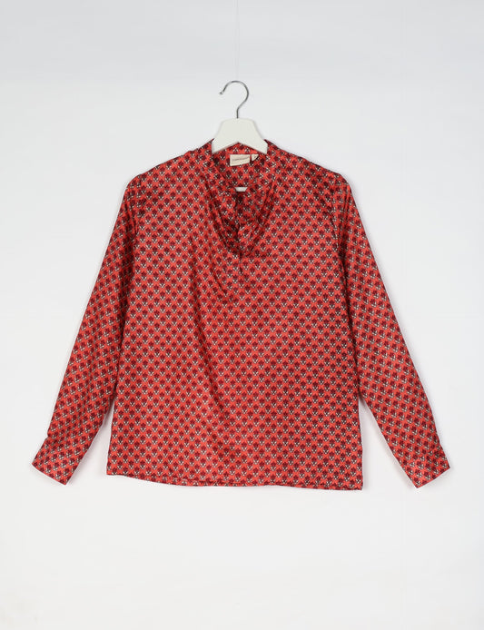 Day Blouse - Red Micro Design