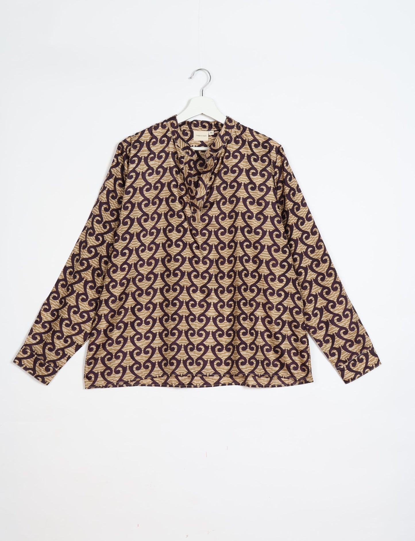 Versatile DAY BLOUSE, a sustainable wardrobe essential with a classic Johnny collar and full sleeves. Lightweight fabric for a comfortable fit, perfect for dressing up or down. Explore ethical clothing and green fashion with this eco-friendly and timeless piece, perfect for any occasion.