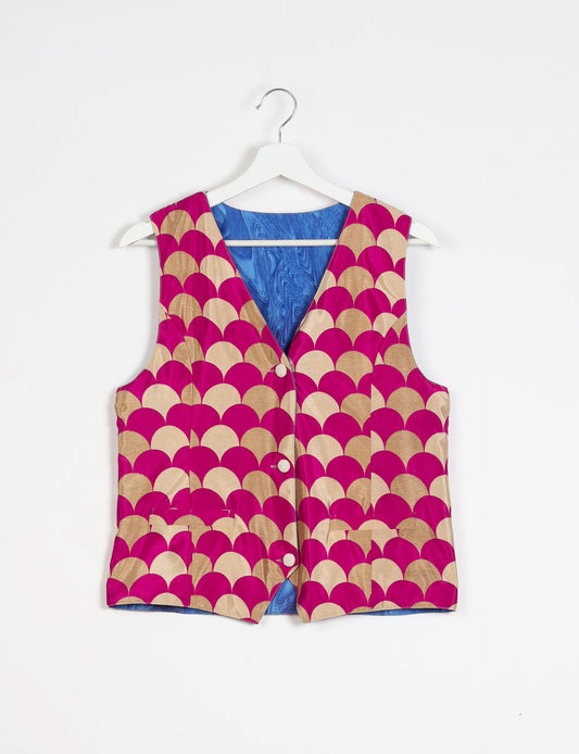 Day Waistcoat - Pink Geometric