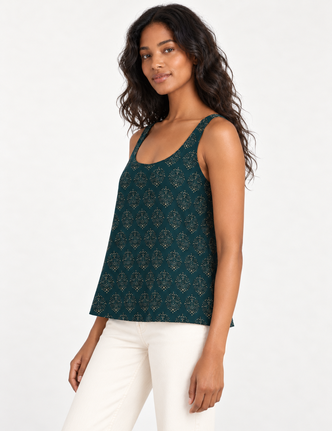 Sleeveless blouse - Green Tropical