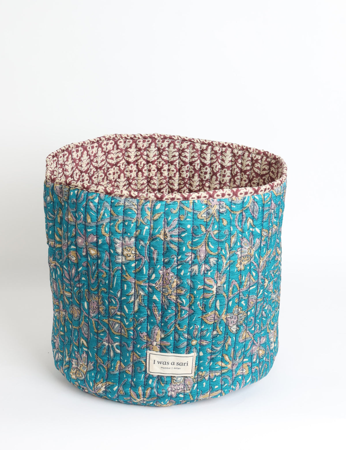 Quilted storage basket - Blue Tropical