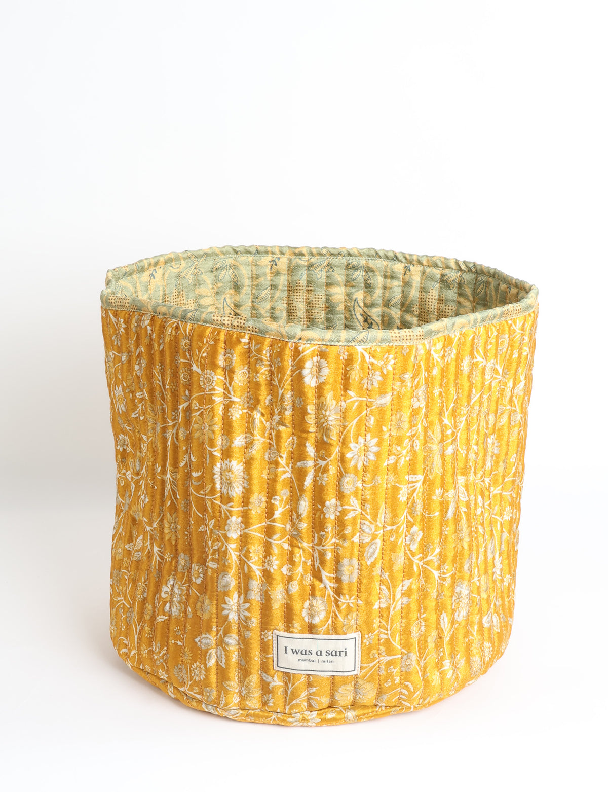 Quilted storage basket - Yellow Floral