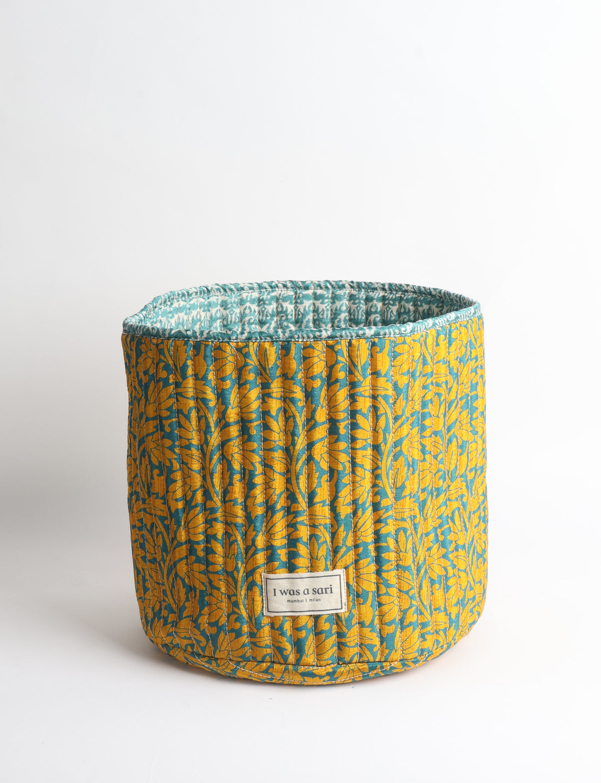 Quilted storage basket - Yellow Floral
