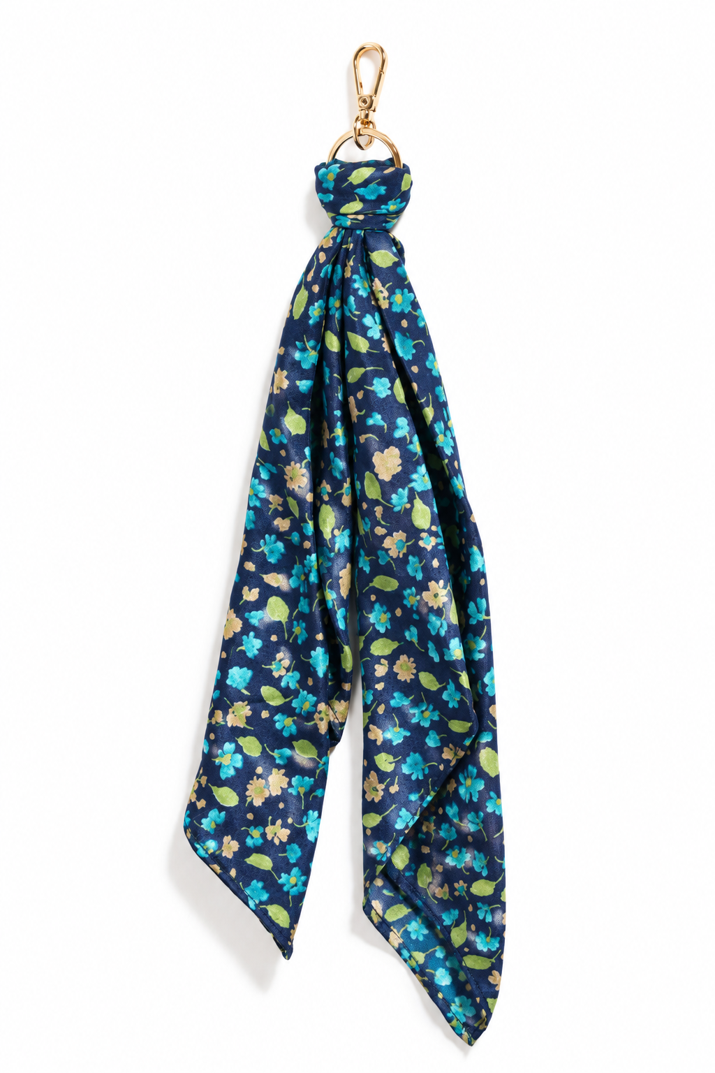 Upcycled sari fabric Foulard Keyring with soft fabric detail and metal clasp by I Was a Sari.