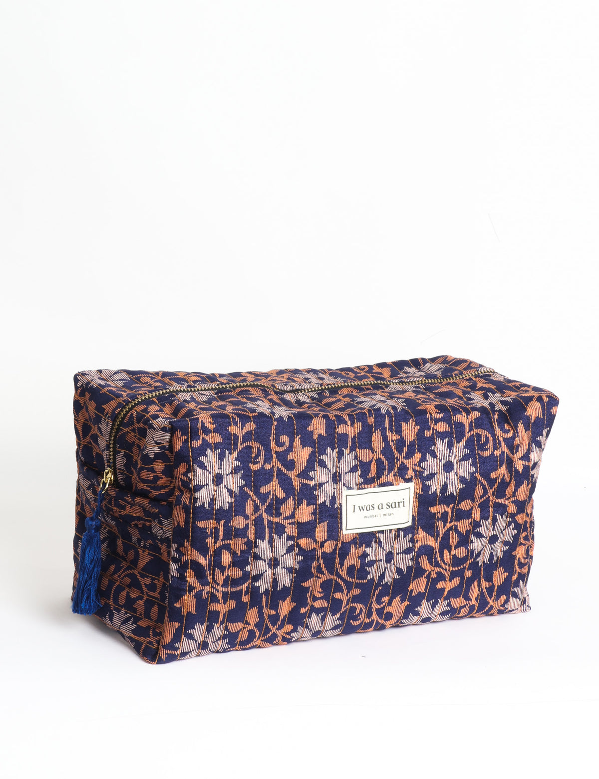 Quilted Utility Pouch - Blue Floral
