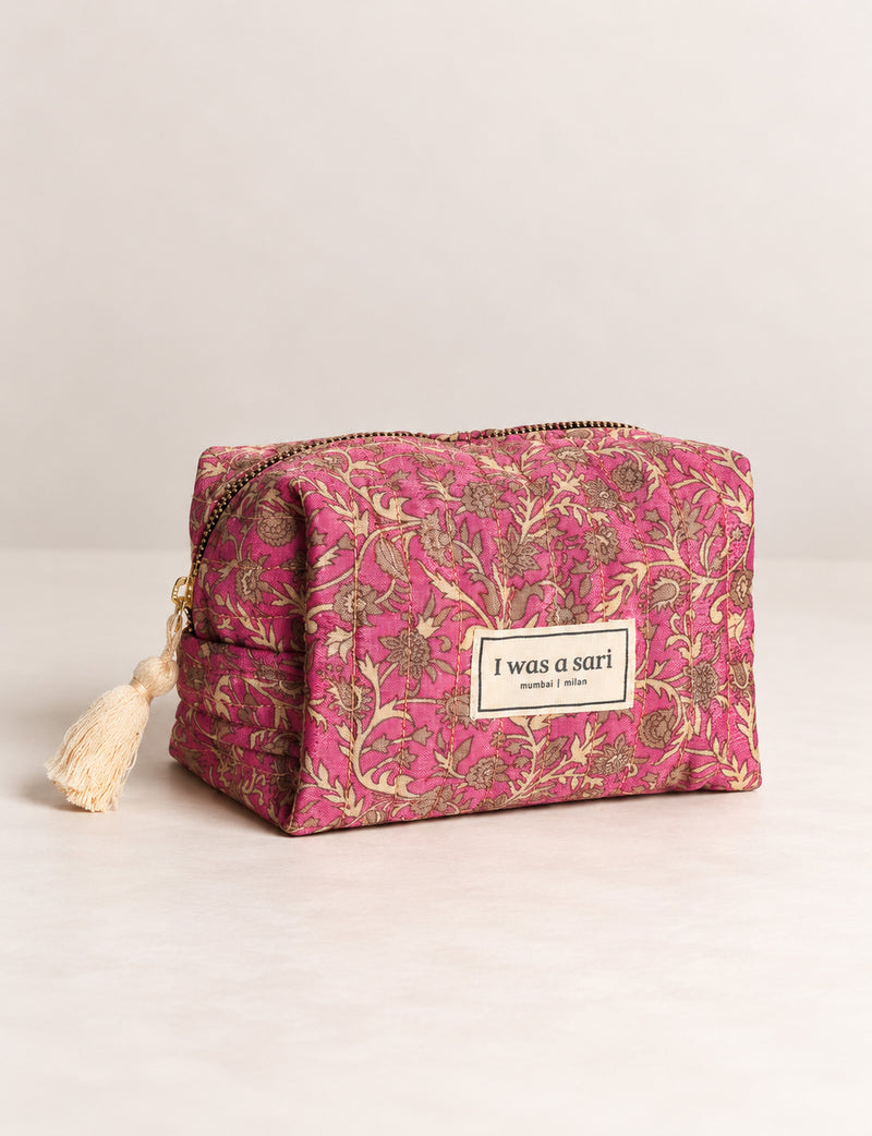 Quilted utility pouch - Pink Tropical