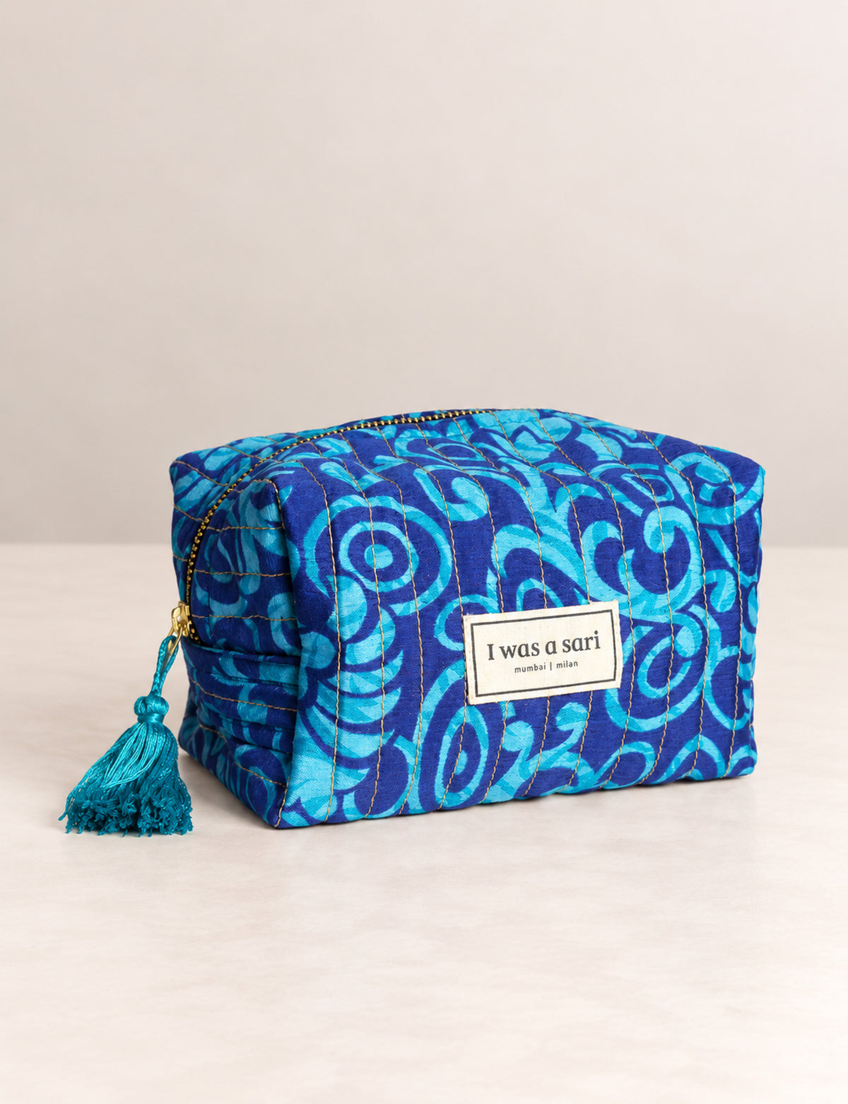 Quilted utility pouch - Blue Tropical